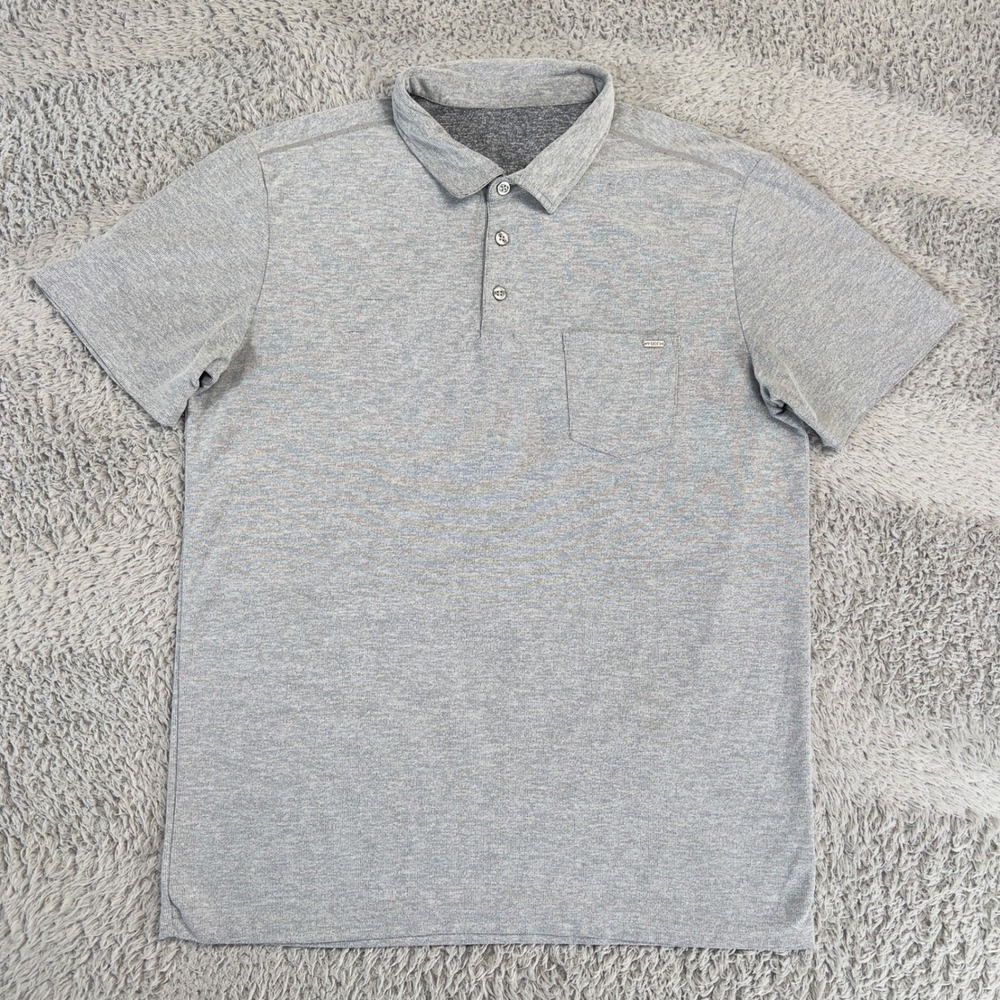 Vuori Mens Short Sleeve Polo Shirt Grey Heather V164 Size L Slim Fit Active